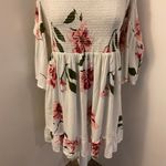 2. Feathers Floral Off The Shoulder Smocked Back Midi Dress Size 2X White Photo 5
