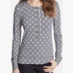 Tory Burch  NWOT | Hadley Printed Henley Top | XS Photo 0