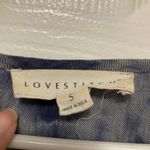 Lovestitch  Blue Tie Dye V Neck Long Sleeve Peasant Blouse Photo 1