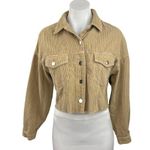 ZARA Trf Collection Women's Tan Long Sleeve Button Up Shacket Corduroy Jacket XS Photo 0