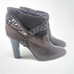 Diane Von Furstenberg Diane von‎ Furstenberg Brown Suede Braided Booties Photo 5