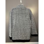 Euro Joy Jacket Womens Medium Gray Sherpa Fleece Full Zip Velvet Trim Boucle Photo 5