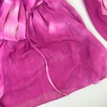 RTR TOCCIN X RTR
Pink Tie Dye Romper Sz 0 Open Back Satin Long Sleeve Ruffles Pink Photo 9