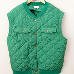 ODDY | Kelly Green Puffer Vest Oversized Full Zip Warm Winter Outerwear | XL Photo 0