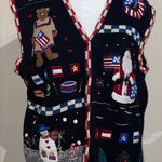 Designer Originals Studio Fa La La Vintage Women Size L Christmas Black Sweater Size L Photo 0