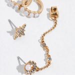 Free People  Quinn 14K Gold Plated Stud Set in Gold Opal NWT Dainty Ethereal Photo 2