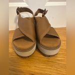 Timberland NEW BROWN LEATHER COMFORT WEDGE PLATFORM SANDALS SIZE 7 Photo 6