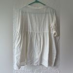 Madewell  Lakeline Popover Top, short sleeve, v-neck, peplum back, cream; size L Photo 4