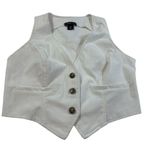 Sincerely Jules Ivory Buttoned Down casual Vest White Size L Photo 0