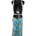 NWT Lafee Jasmine FORMAL PARTY Halter Sequin Blue Paisley Dress SZ 12 TROPICAL Photo 2