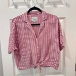 Rails  Theia‎ Striped Pink Tie-Front Blouse size Small Photo 2
