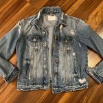ZARA Distressed Denim Blue Jean Jacket medium Photo 0