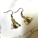 Gold tone and black bee earrings Photo 1