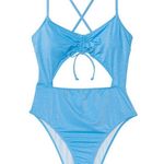 Victoria's Secret Victoria’s Secret Shine Cut Out One Piece Swimsuit Shimmery Capri Blue, Size M Photo 1