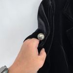 NIKIBIKI Vintage Y2K  Velvet Jacket Juniors Large Black Whimsigoth Silver Buttons Photo 3