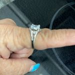 Badgley Mischka  Silvertone Equisite Blue Stone (aquamarine) Ring size 8 Photo 1