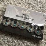 New in the bag Silver tone and Turquoise Choker Necklace Photo 0