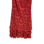 Vintage 90's Eva Blue Floral Ruffle Asymmetrical Sheath Dress Pink Size 12 Photo 3