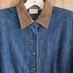L.L. Bean Vintage Womens Denim Midi Shirt Dress Size 4P Cottagecore Brown Photo 1