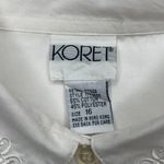 VINTAGE Koret White Equestrian Horse Embroidered Collar Button Down Blouse Top Size 16 Photo 8