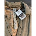 Pas de Calais Linen Leather Cowhide Silk Button Front Lagenlook Jacket Coat Tan Size M Photo 2