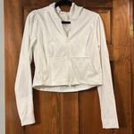 Free People Movement  White Cropped Zip-Up Hoodie, Medium NWOT Photo 3