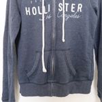 Hollister Y2K ‎ Womens Hoodie Size XS Navy Zip Up Logo Sweatshirt Skater Street Photo 2