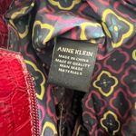 Anne Klein Dark Red Faux Patent Croc Leather Handbag w Gold Colored Accents Photo 6