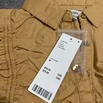 Urban Outfitters Jolie Ruched Button-Down Top NWT Size M - Light Brown Photo 7
