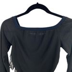 Dolce & Gabbana Y2K Long Sleeve Ruffle Side Top Black Semi Sheer Going Out Shirt Photo 8
