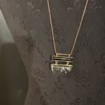 Loft π Gold Necklace with Black Stone Marble Effect Pendant Photo 1