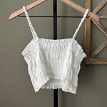 DO+BE  White Ruched Cropped Tank Medium Photo 2