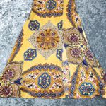 ZARA  Satin High Neck Paisley Yellow Midi Dress Size: S Photo 8