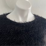 ZARA Black Faux Fur Fuzzy Sweatshirt Sweater Long Sleeve Small Womens NEW Photo 3