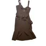 Moschino  Jeans Black Strappy Buckle Midi Dress Fishtail Hem Photo 1