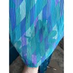 dress blouson floral vintage 1980s micro pleat top purple aqua Size M Photo 5