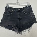 Free People We the Free Distrressed Black Jean Shorts Cutoffs 30 Photo 0