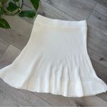 Free People  Solid Gold Ivory Ribbed Knit Mini Skirt Small Photo 3