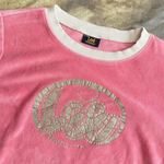 Lee Pink Velour Pullover With Glitter Print Logo Photo 1