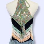 Free People  Crochet Chevron Swim Up Tank Top In Summer Breeze Photo 0