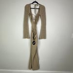 Babyboo NEW Nadine Crochet Maxi Dress Size Medium Beige Khaki Tan Photo 10