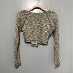 Urban Outfitters BDG Theo Brown Gray Notch Neck Long Sleeve Cropped Tee L Photo 4