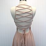 Lulus  Womens S Strappy to Be Here Blush Pink Maxi Dress Bridesmaid Dressy Formal Photo 6