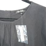 Madewell NWT  Black Embroidered Poplin Puff-Sleeve Cutout Crop Top Size XL Photo 3