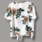 Fantastic Fawn  size large ivory self tie floral
Blouse v-neck button front NWT Photo 1