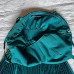 Boston Proper Emerald Green Pleated Liquid Shine Babydoll Maxi Dress Formal - 8 Photo 3