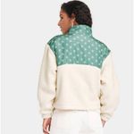 Universal Threads Universal Thread XS Colorblock Faux Sherpa Jacket Green Floral Cream Cabincore Photo 3