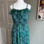 Faded Glory Blue and White Floral Boho‎ Maxi Dress Colorful Babydoll Whimsical Wedding Photo 1