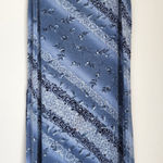 American Vintage Vintage 90s Blue Floral Striped Maxi Skirt Pull On Side Hem Split M Photo 0