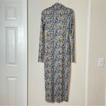 AFRM Shailene Floral Sheer Long Sleeve Dress Size Medium Blue Photo 4